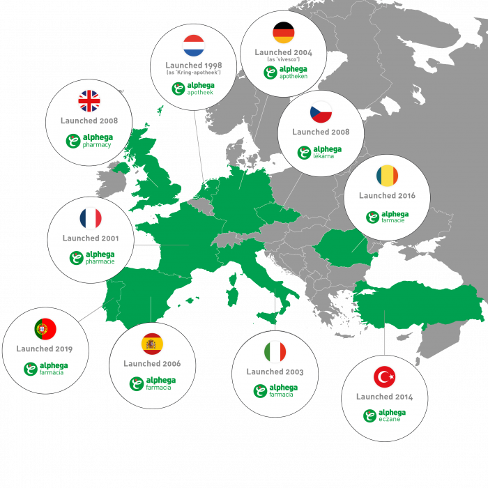 Alphega apotheek gevestigd in 10 Europese landen